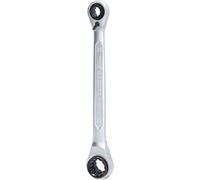 BRILLIANT TOOLS 4-in-1 double ratchet ring spanner, Chrome Vanadium Steel, 10x13,17x19mm