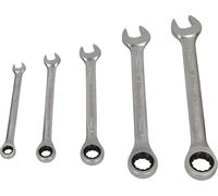 BRILLIANT TOOLS BT013005 Ratchet Ring Spanner Set 5 Pieces [Powered by KS Tools]