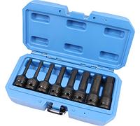 BRILLIANT TOOLS BT022615 1/2 Inch Impact Bit Socket Hexagon Socket, 5-19 mm Set, 8-Piece [Powered by KS Tools]