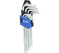 BRILLIANT TOOLS Allen Key Set, TX Profile, Short, Chrome Vanadium Steel, Silver, 180mm
