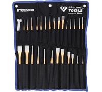 BRILLIANT TOOLS BT085030 Chisel and Drip Punch Set 28-Piece [Powered by KS Tools]