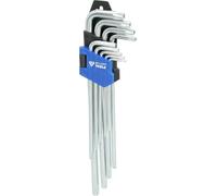 BRILLIANT TOOLS Long Ball Head Torx Wrench Set. 9 Pieces, Blue/Black, 220 mm