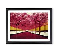 Brilliant Trees Framed Print | A3 Black Framed Wall Art | Ready to Hang | Modern Floral Picture | Living Room Bedroom Lounge Office