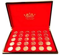 Brilliant Uncurculation Full Sets 2012 Olympic 50p coins + Completer Medallion with Deluxe Lacquer Finish Wooden Coin Boxed