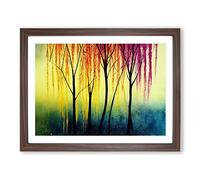 Brilliant Weeping Willow Trees Framed Print | A3 Walnut Framed Wall Art | Ready to Hang | Modern Floral Picture | Living Room Bedroom Lounge Office