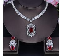 brilliant yellow cubic zirconia stone big wedding jewelry pendant drop earrings necklace set bridal accessories jewellery sets