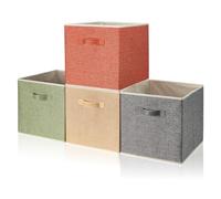 BrilliantJo BrillantJo Storage Box for cube, Set of 4 Organiser Basket Bin Drawers Containers with Handles for Storage Cube Unit, 33L x 38W x 33H cm 4 Mixed Colors A