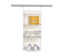 BrilliantJo Hanging Storage with 3 Shelves Wardrobe Closet Organiser, Storage Shelves Unit for Clothes - Beige(30 x 30 x 60cm)