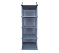 BrilliantJo Hanging Wardrobe Organizer for Clothes Sweaters 4-shelf Hanging Closet Storage Shelves Washable (31.5 * 12 * 12 inch, Blue-grey)