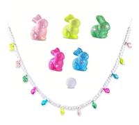 BrilliantJo Pompom Garland 1.8m/6ft Bunny brithday Decoration Glitter Banner with colorful Rabbits Vibrant Spring Hanging Decor for Mantle Table Stairs Tree Easter holiday Home Party
