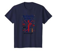 Brilliantly British at 7 UK Birthday Gift T-Shirt, Kids, Navy, 4 Years