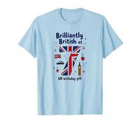 Brilliantly British at 7 UK Birthday Gift T-Shirt, Men, Baby Blue, L