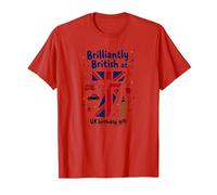 Brilliantly British at 7 UK Birthday Gift T-Shirt, Men, Red, L