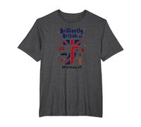 Brilliantly British at 7 UK Birthday Gift T-Shirt, Men's Big and Tall, Dark Heather Grey, 3X Tall