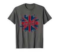 Brilliantly British Union Jack Patriotic Clothing Design T-Shirt, Men, Asphalt, S