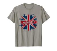 Brilliantly British Union Jack Patriotic Clothing Design T-Shirt, Men, Slate, M