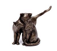 Brillibrum Design Figurine Cats Made of Bronze and Resin Animal Figurine Decorative Figure Cat Couple Heavy Art Object Bronze Handmade Sculpture Velvet Paws (Variant 1)