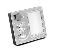 Brillibrum Design Picture Frame with Music Box Silver-Plated Christening Gift Baby Photo Keepsake Baby Music Box Lullaby Twinkle Little Star (Engraving up to 15 Characters)