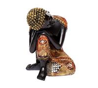 Brillibrum Design Thai Buddha Figurine 16 cm Black Gold Meditation Decorative Feng Shui Polyresin
