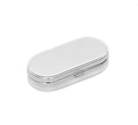 Brillibrum Designer Pill Box Silver Chrome-Plated Medicine Box to Go Travel Pill Box with Engraving Pill Box Pill Organiser for Travelling Small Pill Box Oval up to 25 Characters