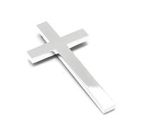 Brillibrum Silver Plated Wall Cross with Engraving - Modern Metal Jesus Cross - Wall Hanging Decor - Bedroom, Living Room