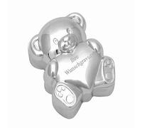 Brillibum Design Tooth Box for Milk Teeth Silver-Plated Tarnish-Proof Milk Tooth Box in Teddy Silver