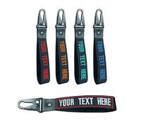 Brillina Wrist Lanyard Keychain, Custom Text and Phone Number Nylon Keychain, Wristlet keychain for Key Car belt wallet backpack, Black, 20cmx2.54cm
