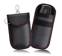 BRILLIRARE 2 Pack Faraday Bags for Key Fob, Faraday Pouch Car Keys RFID Signal Blocking Holder Small, Keyless Entry Blocker Protector, Anti-Theft Security Cage Shielding Case, Carbon Fiber