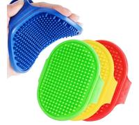 BRILLIRARE 4 Pack Dog Grooming Brush, Soft Silicone Pet Bath Brushes with Adjustable Handle, Shampoo Soothing Comb for Wet Dry Long Short Haired Dogs & Cats Massaging, Deshedding