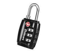 Brillirare TSA Approved Luggage Locks, Combination Travel Padlock, Zinc Alloy 3-Digit Waterproof Lock, TSA Accepted Outdoor Keyless Resettable for Lockers, Bags, Backpack, Gym, Gate-Black