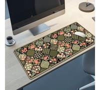 BrilliStar Desk Mat Abstract Green Floral Mouse Pad Big Desk Pad Anti-Slip Large Mouse Pads Cute Mouse Pad for Keyboard Office Home 35.4 x 15.7 inches