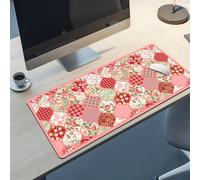 BrilliStar Desk Mat Abstract Red Floral Mouse Pad Big Desk Pad Anti-Slip Large Mouse Pads Cute Mouse Pad for Keyboard Office Home 35.4 x 15.7 inches