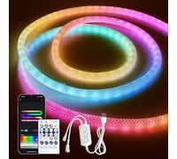 Brillistep Bluetooth RGBIC Neon Led Strip Light USB 5V 3m Waterproof IP65, Dynamic Braided Neon Rope Light Strip 500LED/Meter with APP/Remote Control for Indoor Outdoor Decoration