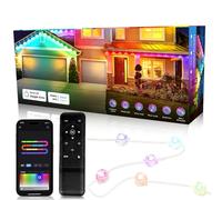 Brillistep RGBIC WiFi Led Permanent Outdoor Lights 15m, RGBIC String Light for Eaves, Work with Alexa/Google Assistant, Indoor Outdoor Wall Lights, Led Eaves Lights for Party, Christmas Decoration