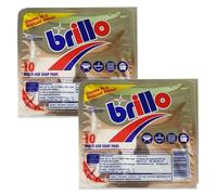 Brillo 2 x 10pcs Cleaning Pads With Welari Thank You Card Multi Use Kitchen Sink Cleaner Mr Muscle Scourer (20pads)