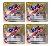 Brillo 4 x 10pcs Cleaning Pads With Welari Thank You Card Multi Use Kitchen Sink Cleaner Mr Muscle Scourer (40pads)