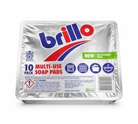 Brillo Multi-Use Soap Pads - 6 Packs (10 Pads Each, Total 60 Pads) - Heavy Duty Scouring Pads for Pots, Pans, Ovens & Sinks - Removes Grease & Burnt Food