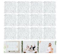 BrillShine Artificial Flower Wall Panels, 12pcs Hydrangea Artificial Flower Wall 38x38 cm with Backdrop for Wedding Party Outdoor Home Decor White