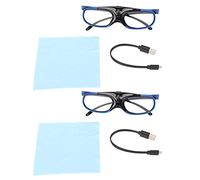Brilluxa 3D Glasses, 144Hz DLP Link Active Shutter Glasses Rechargeable Compatible with All DLP Link 3D Projectors