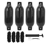 Brilluxa Boat Fender Kit, Inflatable Marine Bumpers Dock Cushion with Nylon Rope and Pump, PVC Buoy Fender Set for Dock Shield Protection 4PCS