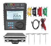 Brilluxa Ground Tester, Soil Resistivity Meter, 0-30kΩ Measurement Range, Compatible with Earth Ground Measurement, Digital LCD Display 0-9000kΩ·m, Environmental Test Equipment