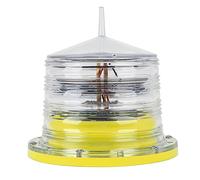 Brilluxa Marine Beacon Lights, Solar LED Safety Light, Navigation Warning Lamp, Waterway Signal Light, River Lake Channel Marker (Yellow)