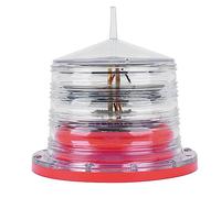 Brilluxa Marine Beacon Lights, Solar LED Safety Light, Navigation Warning Lamp, Waterway Signal Light, River Lake Channel Marker (Red)