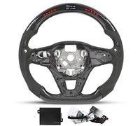 Brilluxa Steering Wheel, LED Display Shift Lights, Carbon Fiber Suede Replacement for MK8 R 2020+, Racing Car Interior Trim