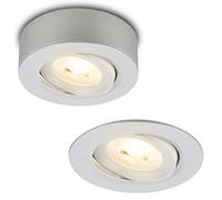 BRILONER - 2 in 1 LED surface-mounted spot and recessed spotlight, swivelling warm white light, flat, LED spot 230V, ceiling spotlight, recessed luminaire, ceiling spotlight, 68 mm hole size, 90x30 mm