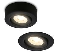 BRILONER - 2 in 1 LED surface-mounted spot and recessed spotlight, swivelling warm white light, flat, LED spot 230V, ceiling spotlight, recessed luminaire, ceiling spotlight, 68 mm hole, 90x30 mm (DxH