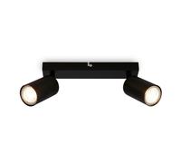 BRILONER - LED Ceiling Spotbar, 2 x GU10 max 9W, Adjustable Ceiling Spot Lights, Living Room, Kitchen Lights, Lamps for Bedroom, 25.5 cm, Metal, Black