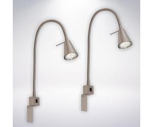 BRILONER 2 x LED Reading Light with On/Off Switch, Swivel, Multiple Mounting Positions, Indoor Wall Light, Wall Light, Bed Light, Reading Light, Reading Light,