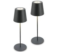 BRILONER 2 x LED Table Lamp Rechargeable Battery Cordless Desk Light in Black Briloner Black