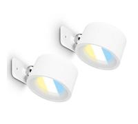Briloner 2 X Led Wall Light Rechargeable Reading Lamp Magnet Adjustable Spotlight White